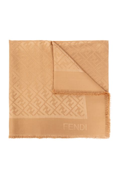 fendi acrylic brown and orange scarf